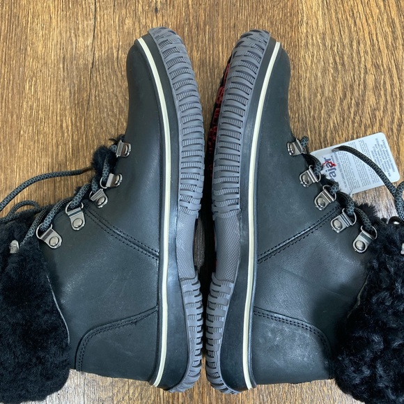 Pajar Galat Waterproof Shearling Collar Black Leather Boot Women’s Size 6/6.5 - Picture 9 of 13